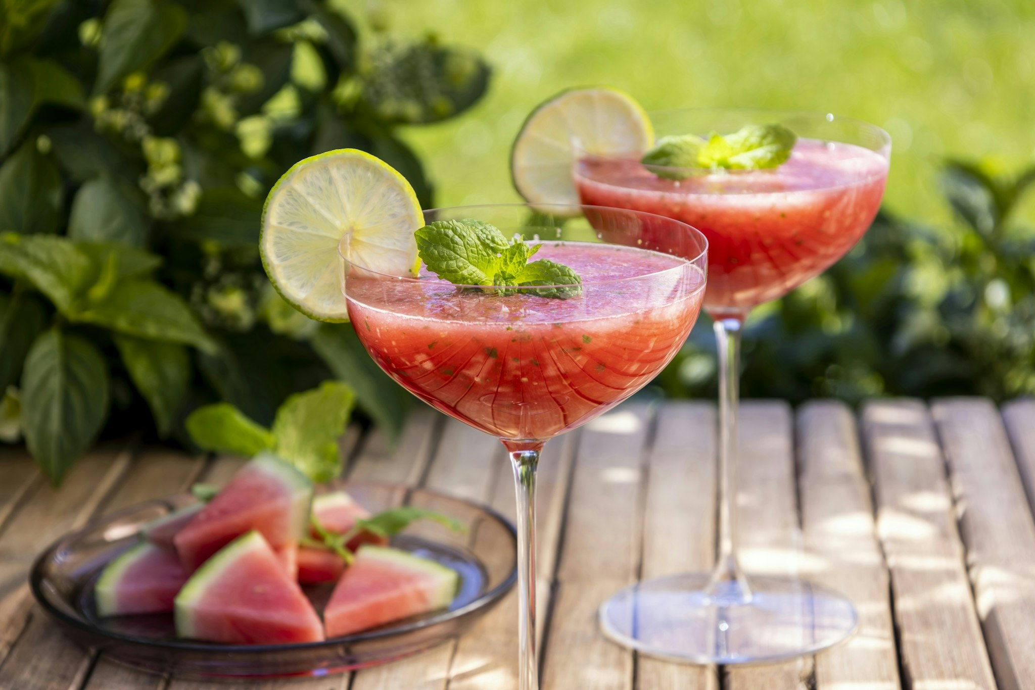 Spritsig mocktail med vattenmelon, lime & mynta