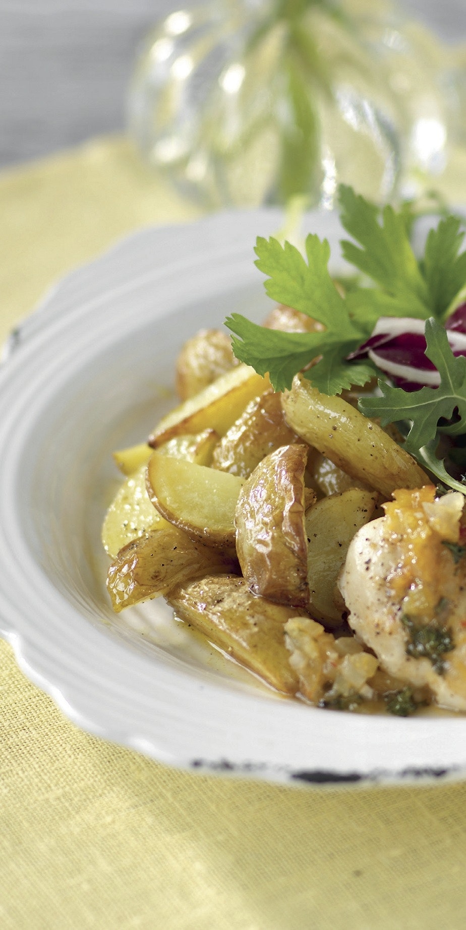 Sweet chilikyckling med klyftpotatis