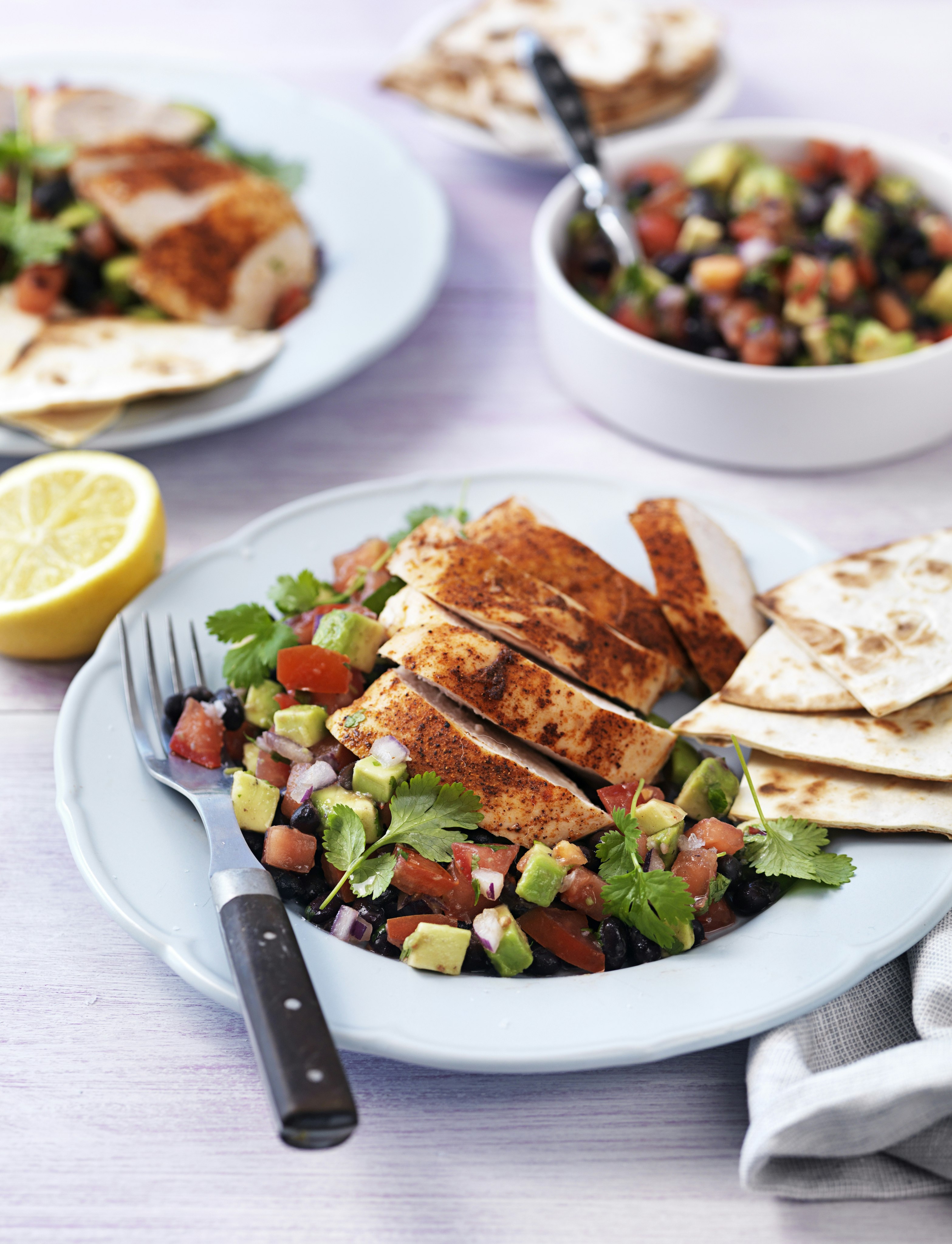 Tacokyckling med bönsalsa