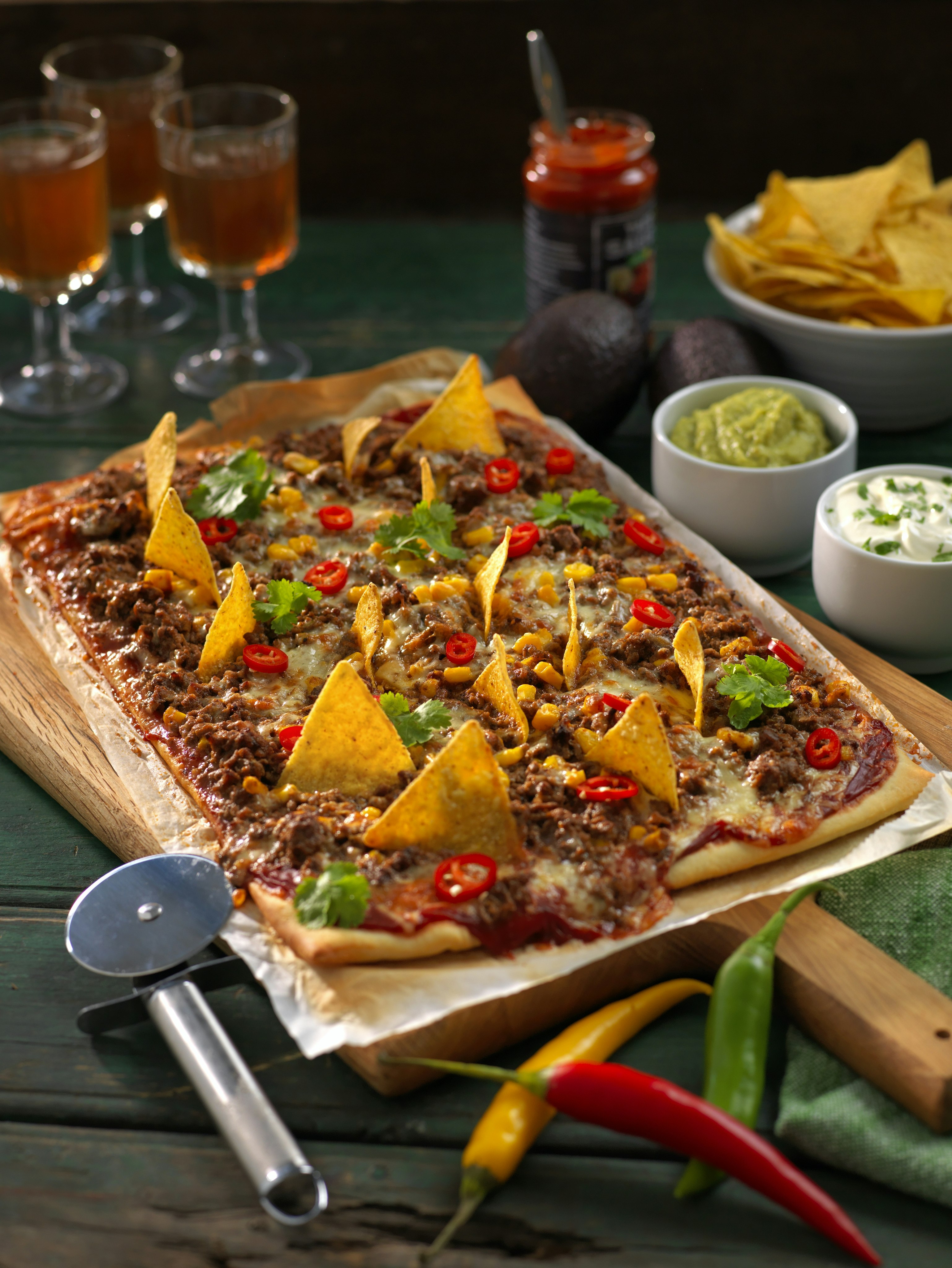 Tacopizza med tortillachips