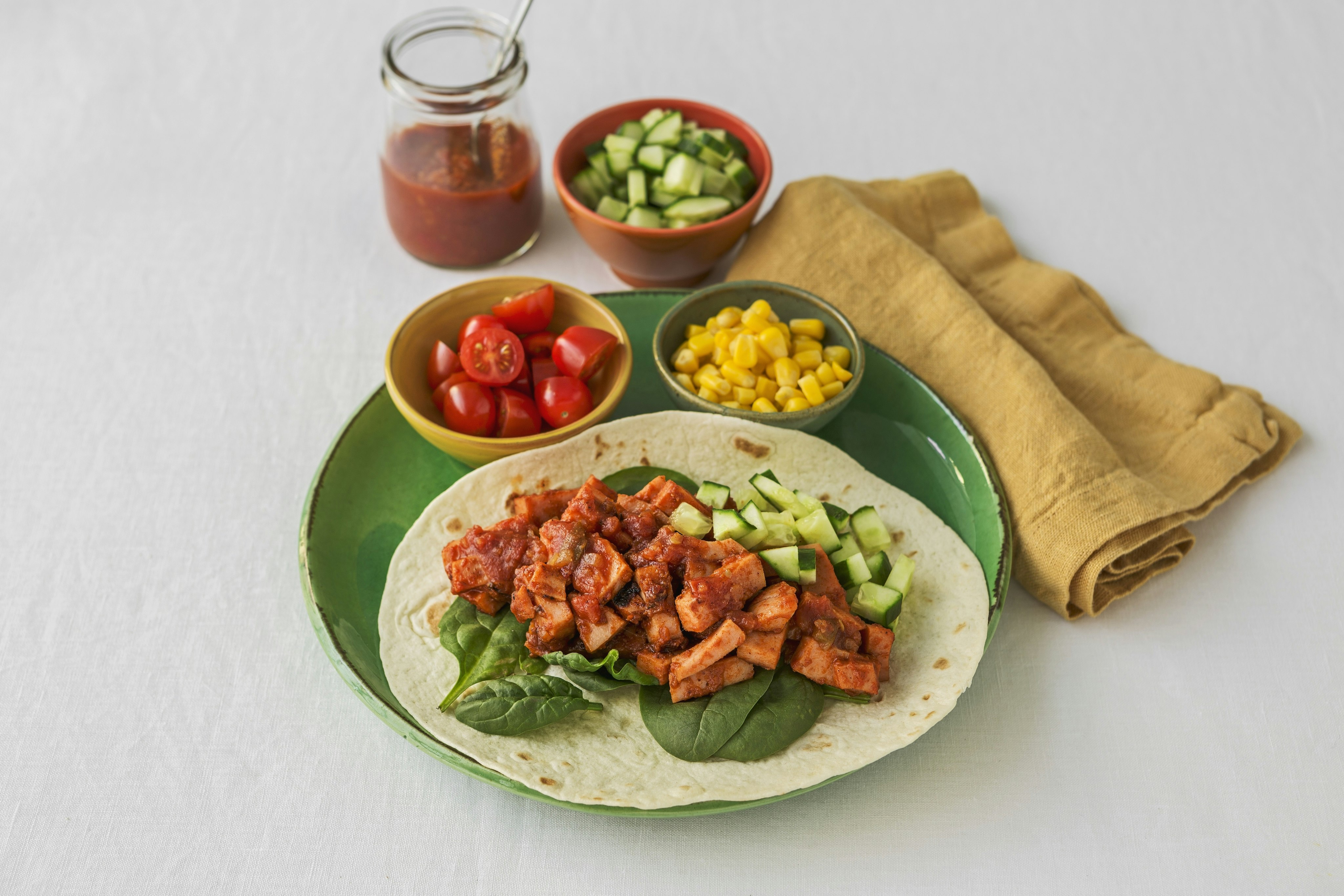 Tacos på falukorv med goda tillbehör