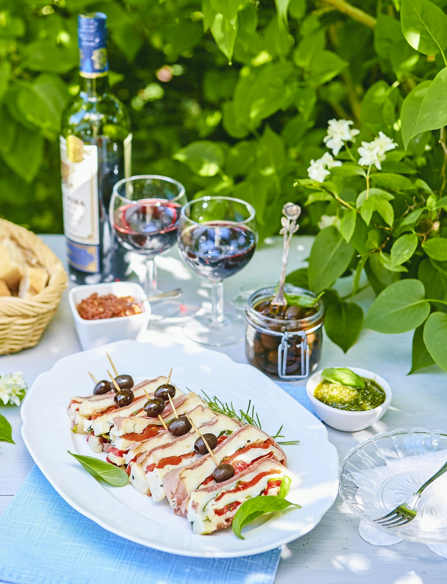 Terrine med mozzarella och parmaskinka