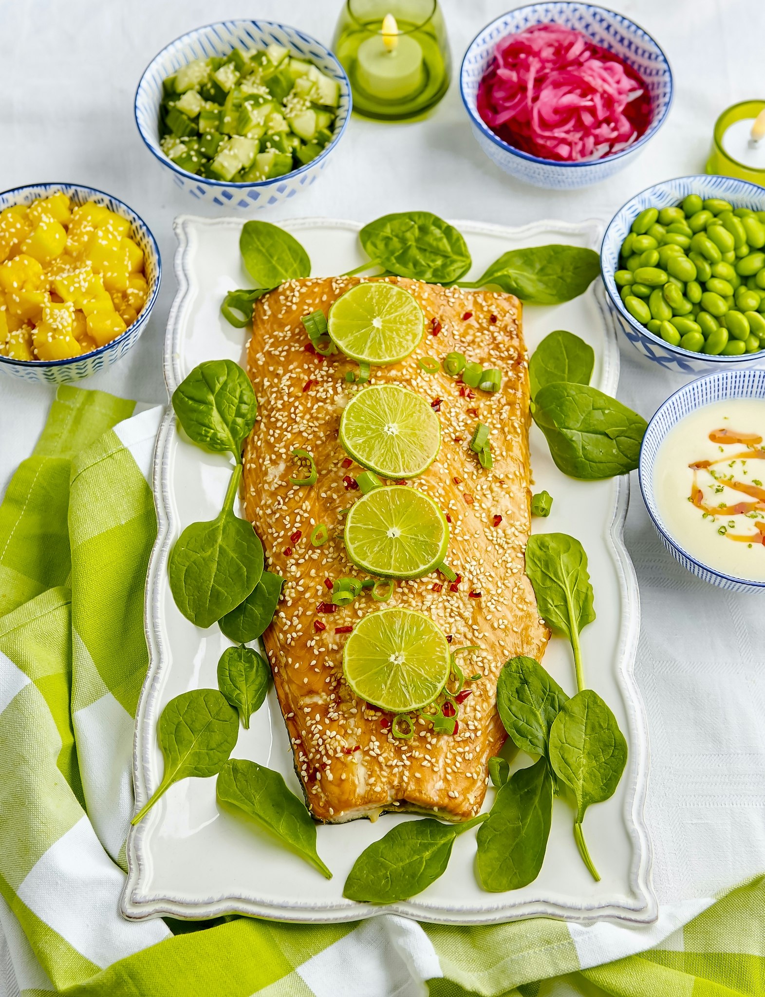 Ugnsbakad laxsida med limesås