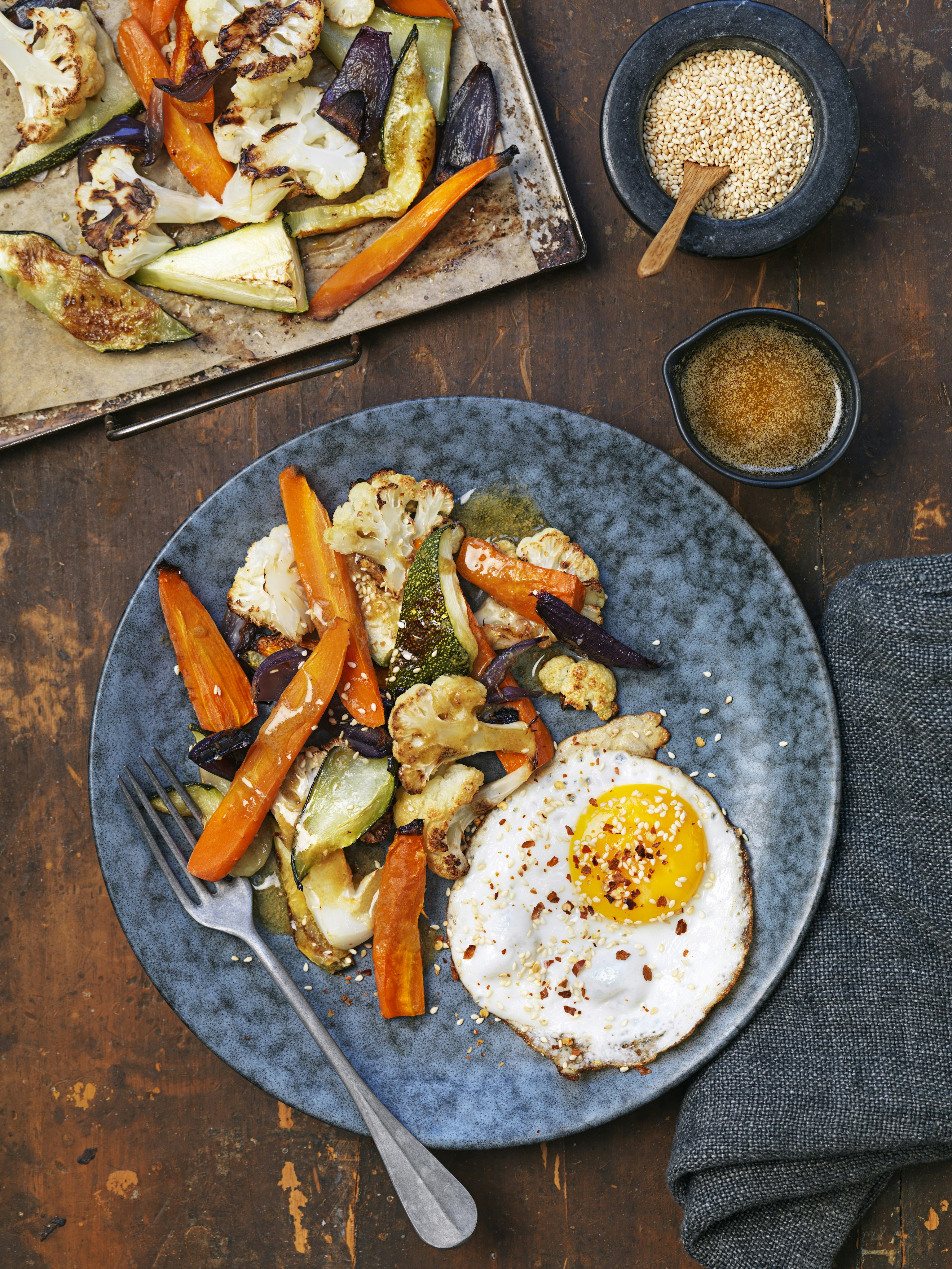 Ugnsbakade grönsaker med brynt wasabismör