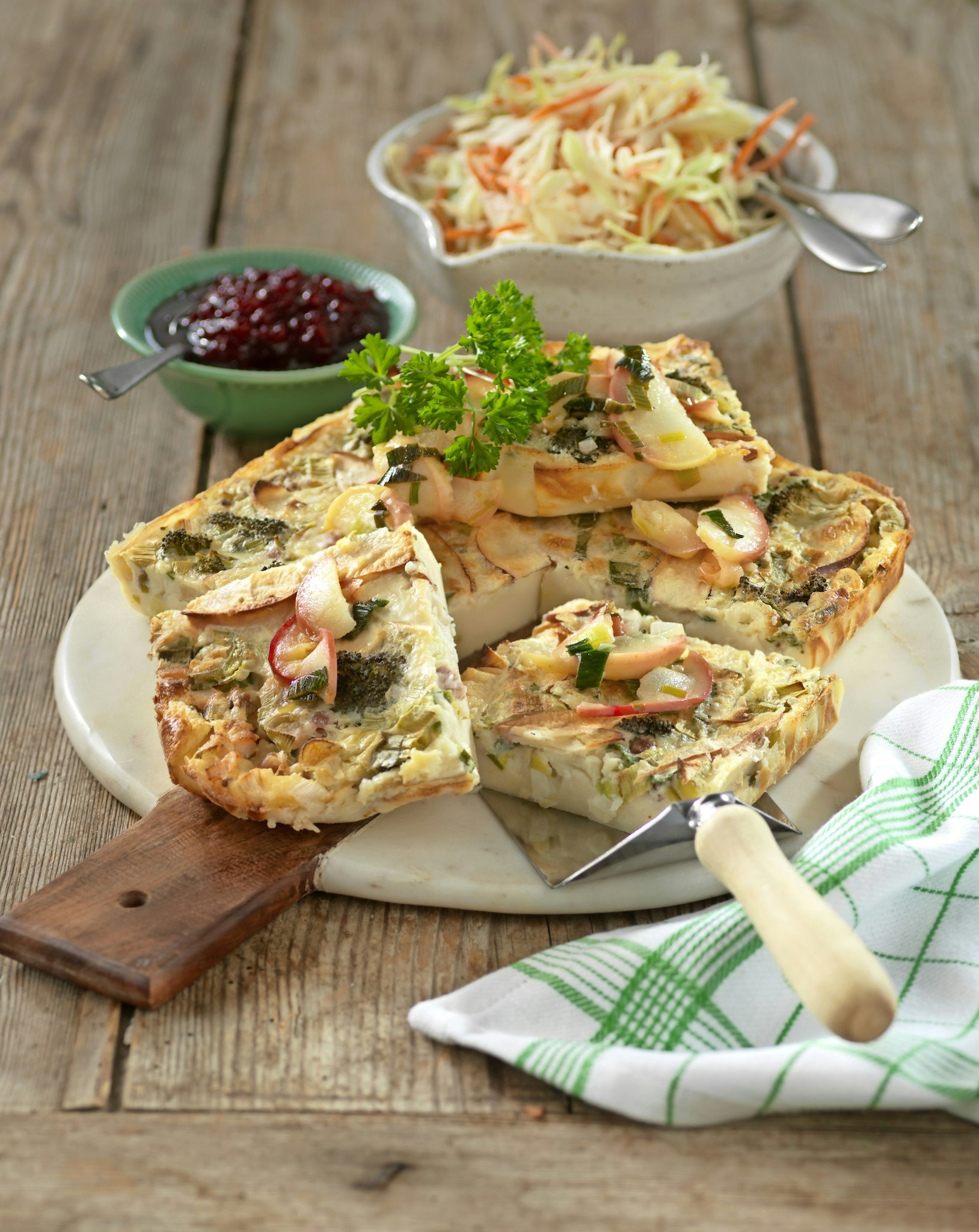 Ugnspannkaka med bacon och äpple