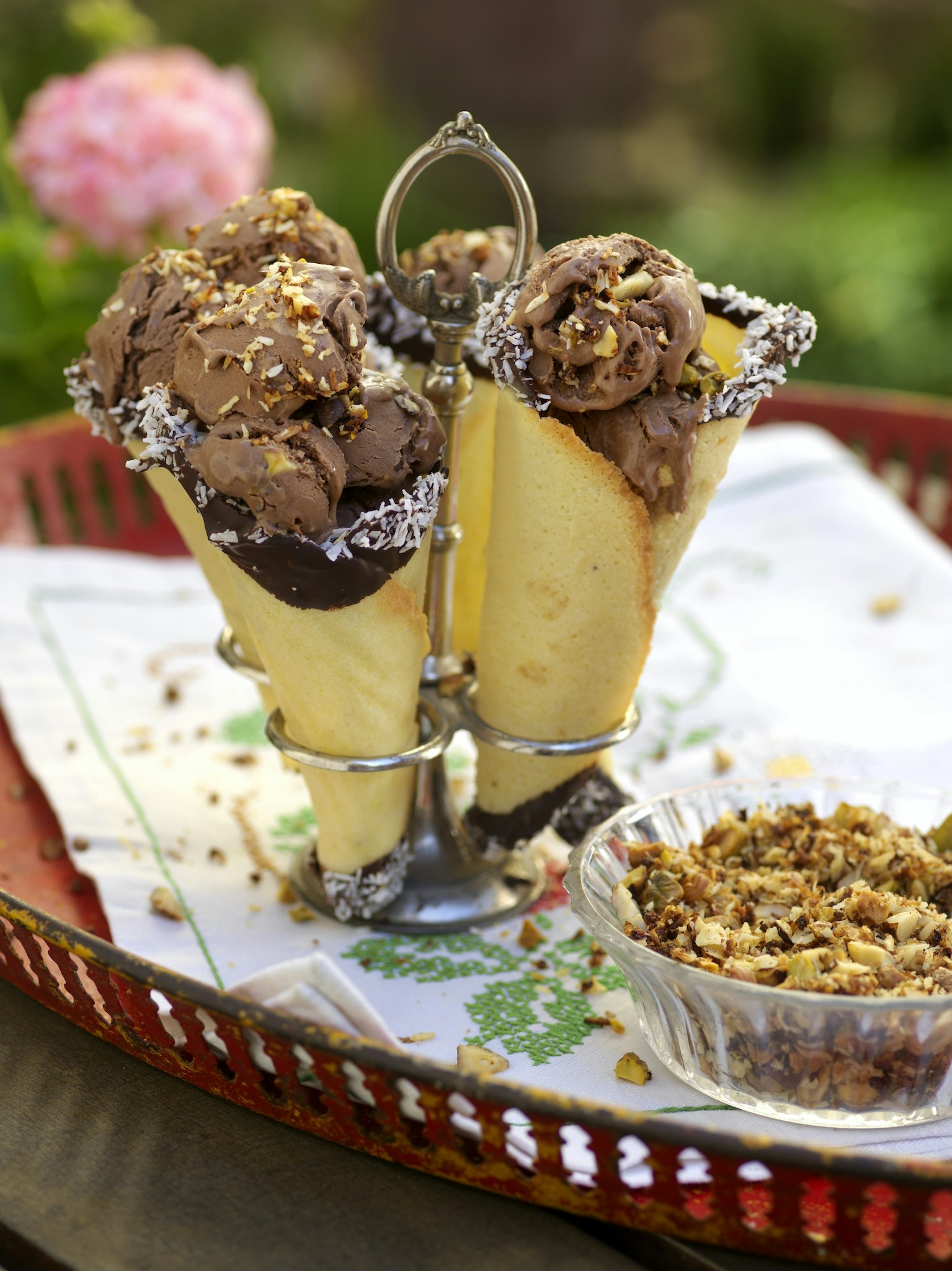 Våffelstrutar och -skålar