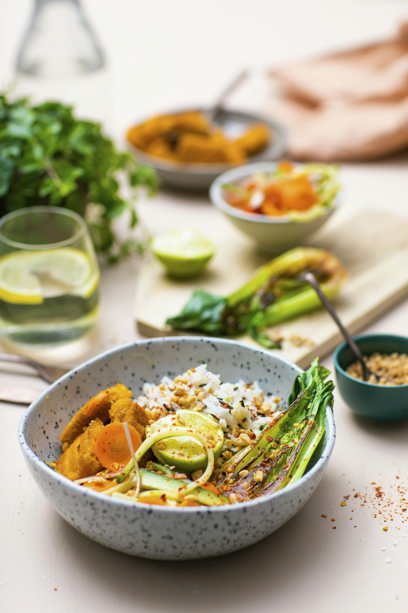 Växtbaserade nuggets med vildrismix