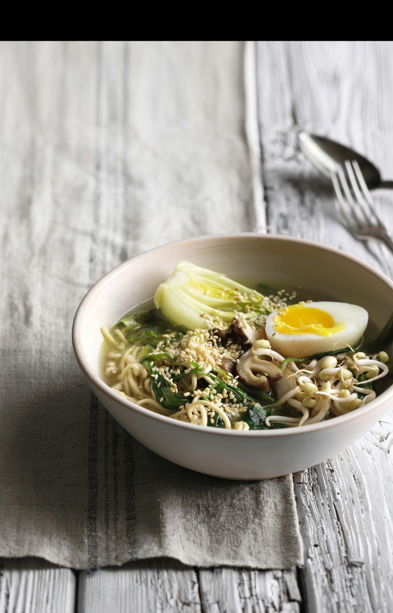 Nudelsoppa med pak choi och shiitake