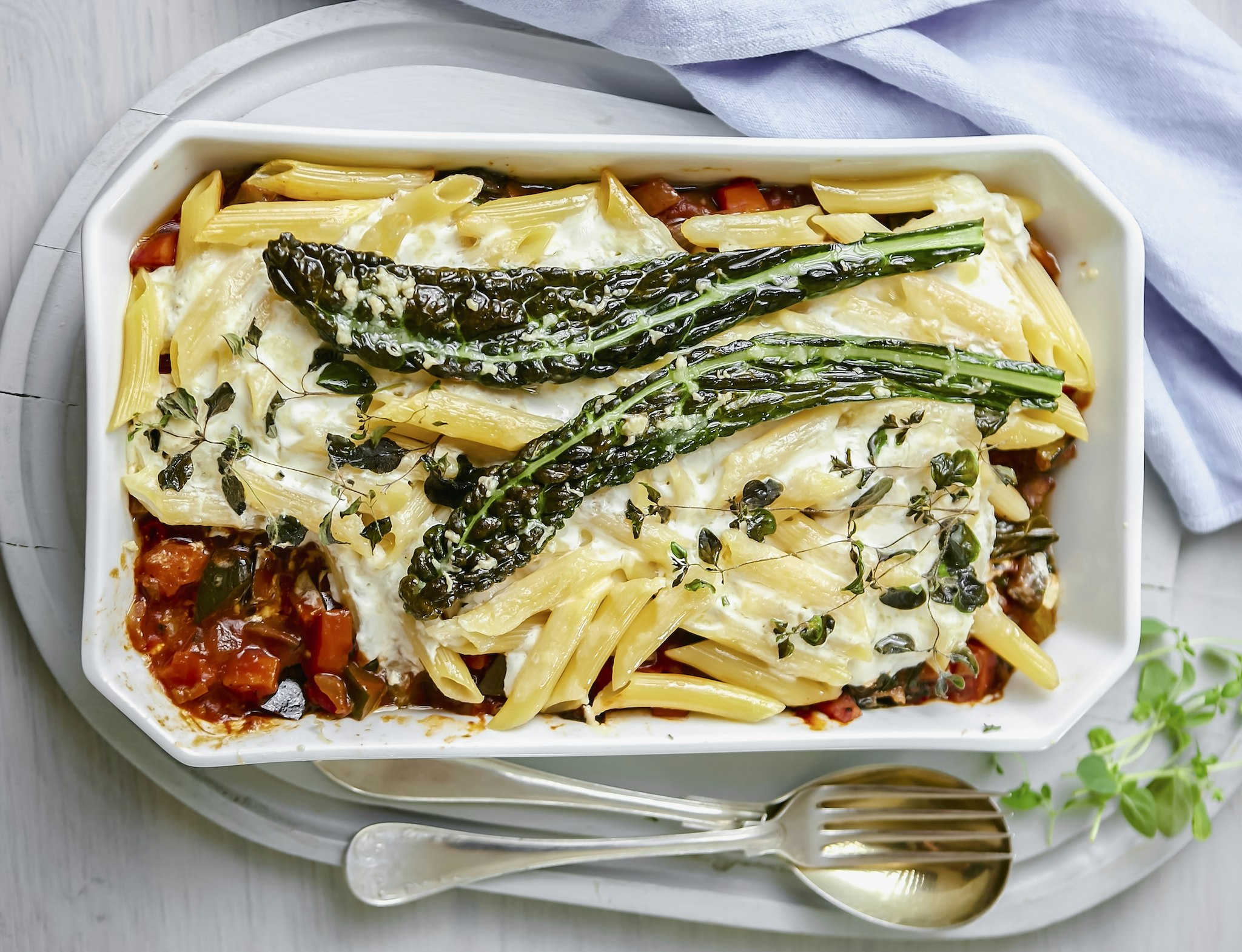 Pastagratäng med squash och aubergine