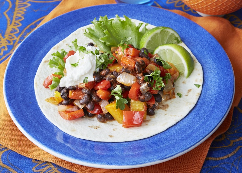 Vegetariska tacos med bönröra.