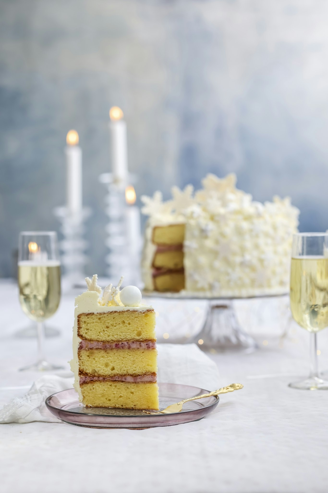 Vintervit nyårstårta